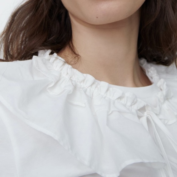 ZARA Overlay Collar Top NWT Size S - Picture 5 of 12